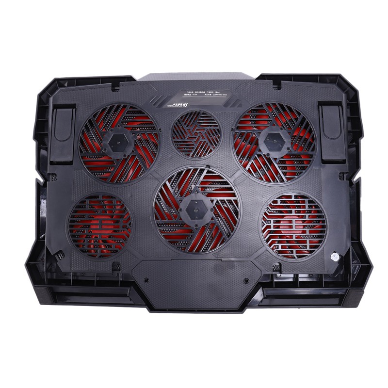 Coolcold Gaming Laptop Cooler Six Fan Led Screen Two Usb Port 2600Rpm Laptop Cooling Pad Notebook Stand For 12-17Inch For Laptop(Adjustment)