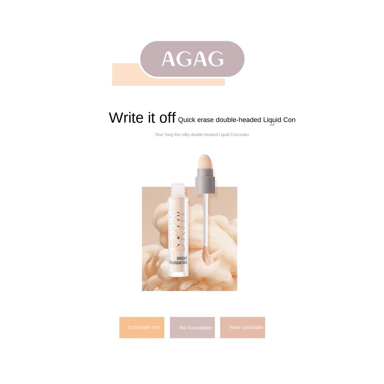 (Hàng Mới Về) Kem Che Khuyết Điểm Agag Hai Đầu Che Phủ Mụn Và Quầng Thâm Mắt Hiệu Quả | BigBuy360 - bigbuy360.vn