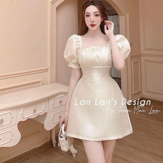 Đầm cổ u xếp ly viền ngọc tnt shop bigsize 60kg - 90kg