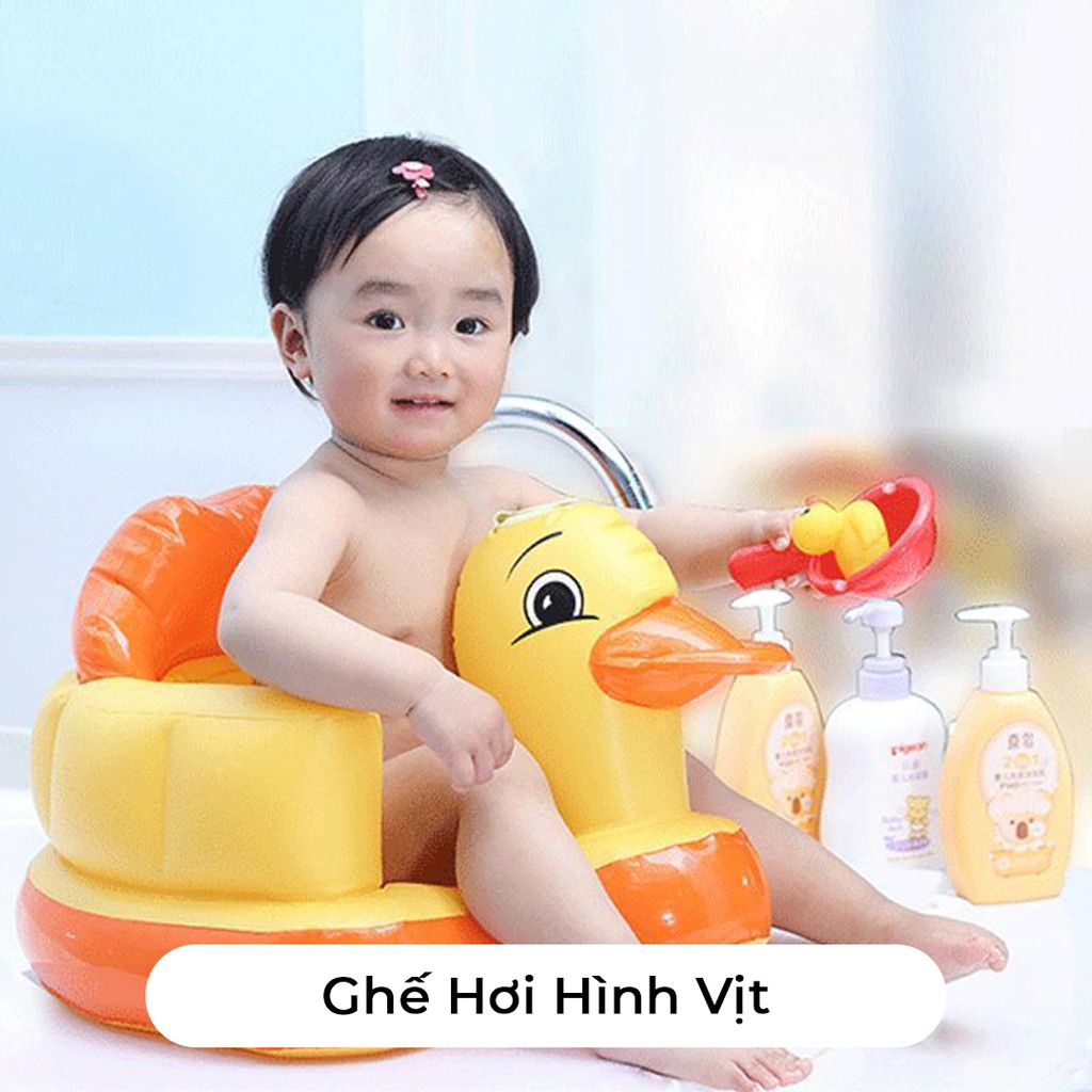 【KP-DUCK】Ghế hơi tập ngồi hình vịt cho bé loại có phát nhạc và không phát nhạc