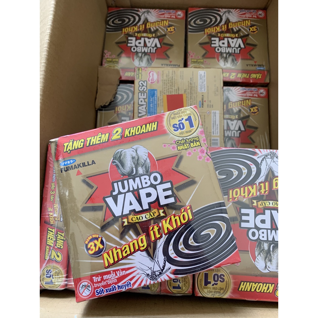 Nhang muỗi it khói JUMBO VAPE hộp 10 khoanh ( tặng thêm 2 khoanh)