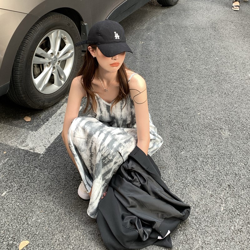 Đầm Maxi Sát Nách Dáng Rộng Màu Nhuộm Thời Trang Mùa Hè Cho Nữ