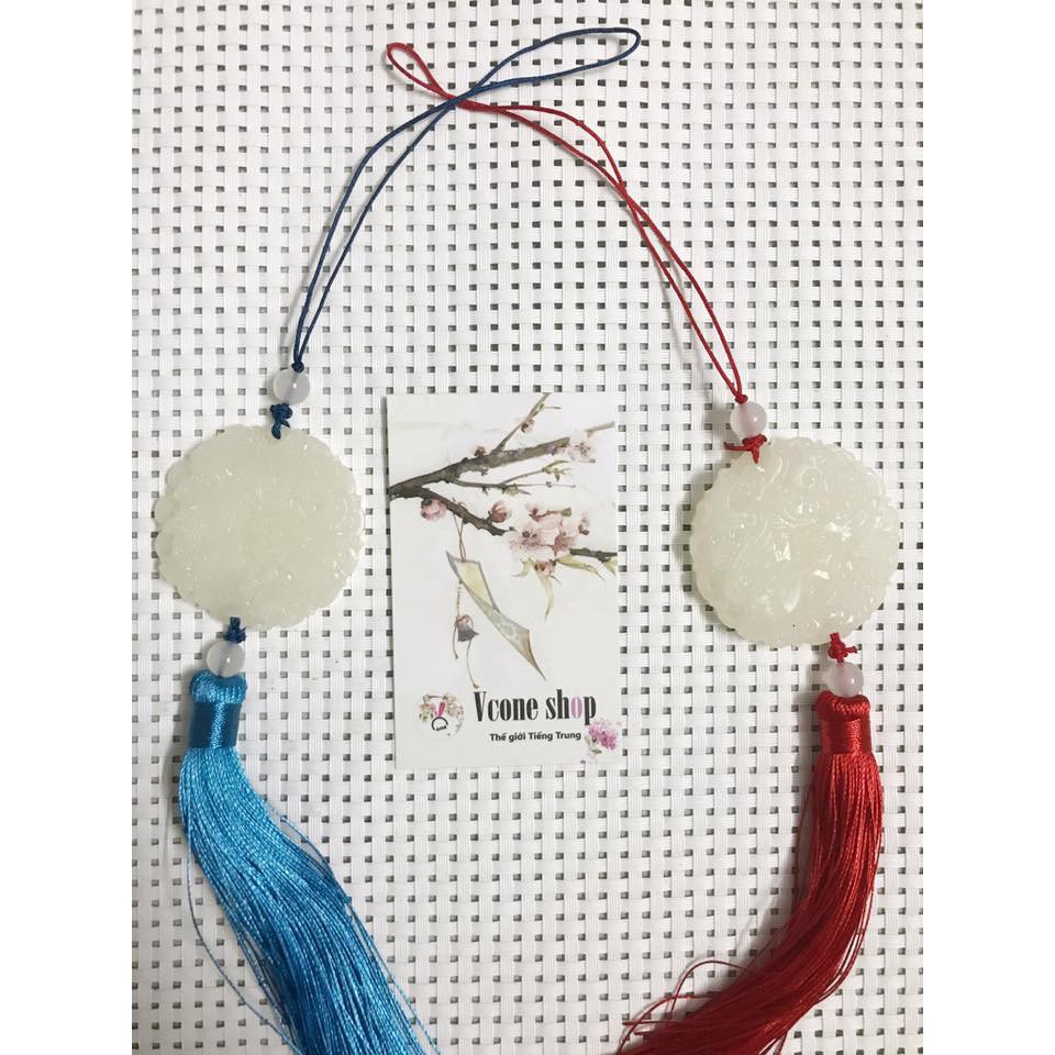 Ngọc bội long phụng phượng cổ trang đeo hông treo sáo trần tình treo ô tô quà tặng