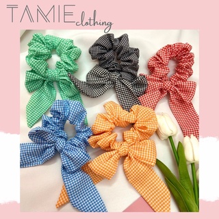 Dây cột tóc Scrunchies Nơ Caro Vintage TAMIEclothing