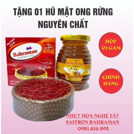 Safrron Bahraman Hộp 1gr Loại 1 Super Negin / Nhụy Hoa Nghệ Tây Iran hộp 1gr