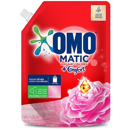 Nước Giặt OMO Matic Comfort Hương Hoa Hồng Ecuador 2.0kg