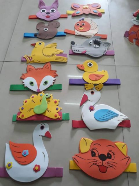 Mũ múa kế chuyện, mũ đội đầu mầm non