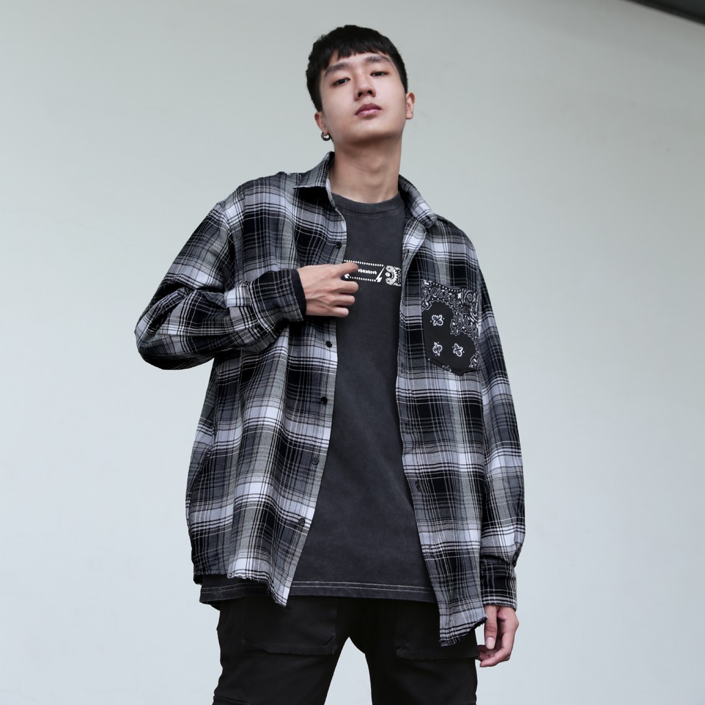 Áo Sơ Mi Flannel Khăn Badana Sọc Đen | BigBuy360 - bigbuy360.vn