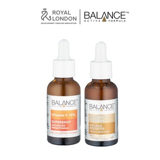 Combo serum sáng da ngăn ngừa lão hoá Balance Vitamin C 12% và 2.5% Peptide Solution Booster 30ml/chai x2