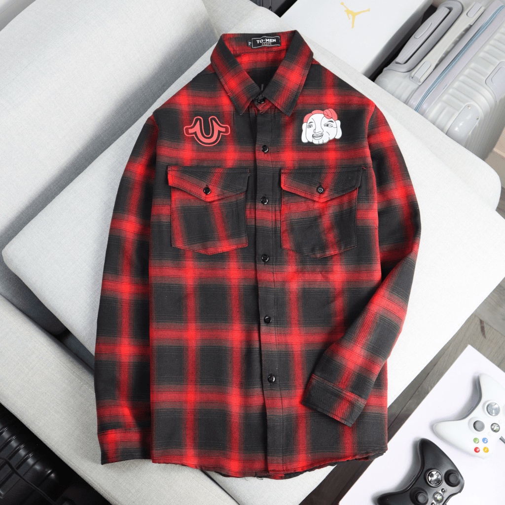 FREE SHIP ÁO SƠ MI NAM UVISSUE ÔNG ĐỊA THẦN TÀI ĐEM LẠI MAY MẮN CHẤT VẢI CARO NỈ MỀM MỊN MÁT HOT TREND