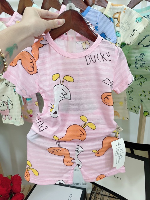 Bộ cotton lưới hàng loại 1 chất mềm, mát cho bé từ 1 tuổi đến 4 tuổi