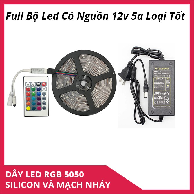 Combo cuộn Led dây RGB 5050 chống nước và bộ điều khiển , Led 5050 cho độ sáng cao hơn  3528,5630 .