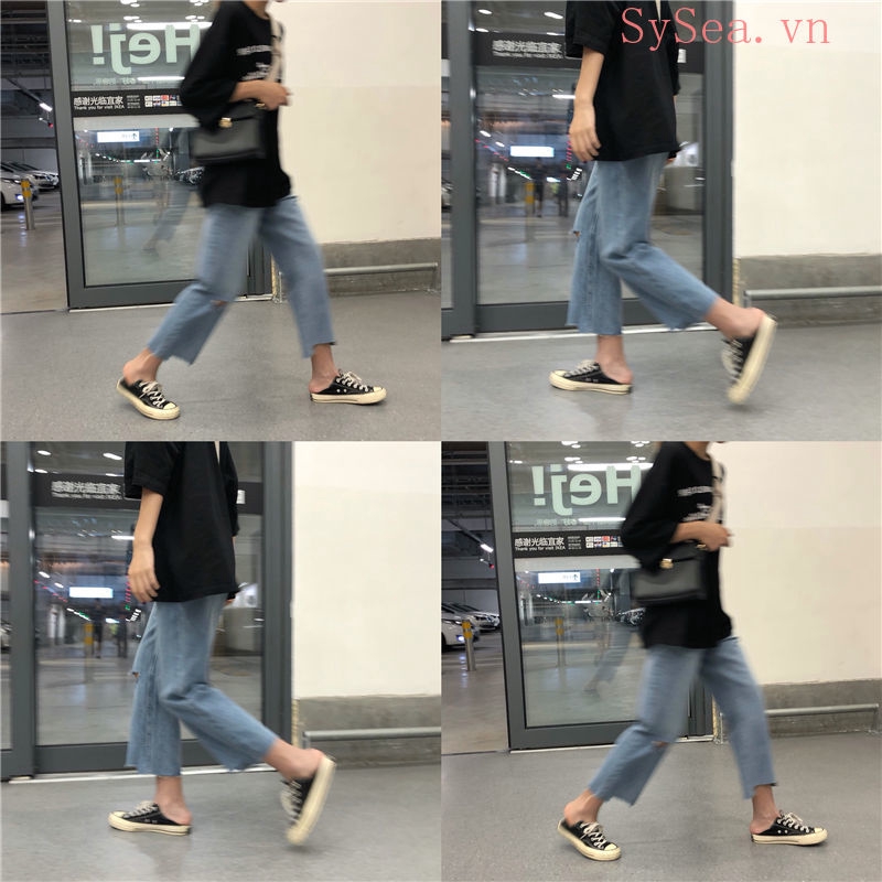 Quần Jeans Nữ Lưng Cao Ống Đứng Thời Trang Hàn