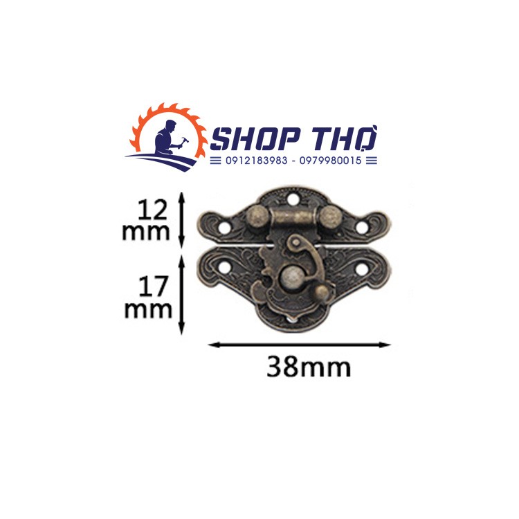 Bộ khóa hộp giả cổ A099 lắp hộp gỗ