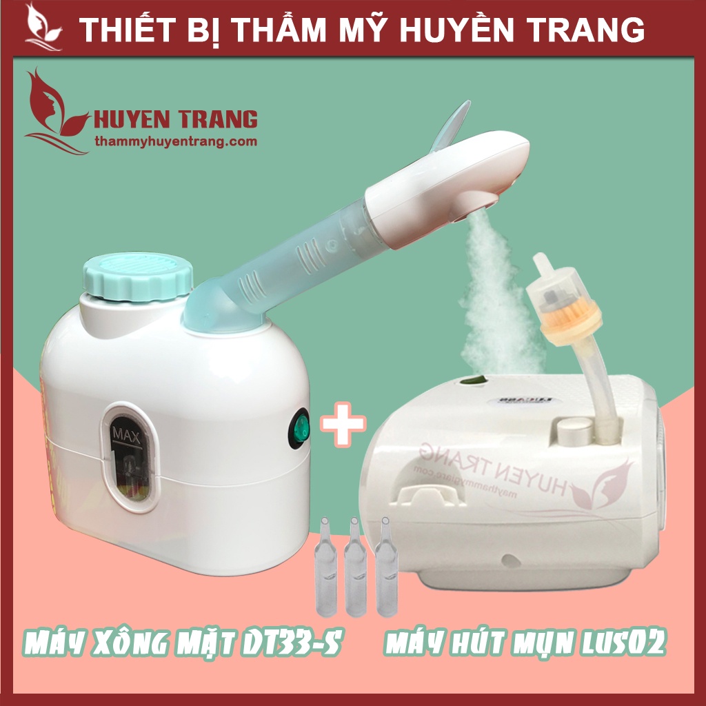 Combo Máy Xông Hơi Mặt DT88 (DT33-S) Và Máy Hút Mụn Lucass LUS02 Bảo Hành 12 Tháng - Thẩm Mỹ Huyền Trang