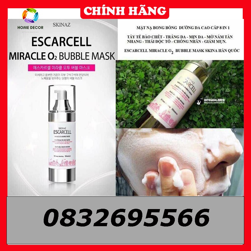 [Chính Hãng]Tẩy Tế Bào Chết Escarcell Skinaz Hàn quốc, Tẩy Tế Bào Chết Mặt Nạ Bong Bóng 8in1 ,Tẩy Tế Bào Chết Sủi Bọt