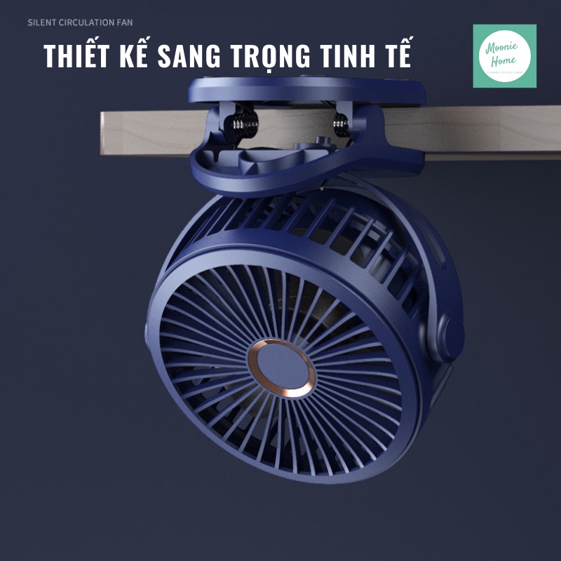 [FREESHIP] Quạt Mini Tích Điện Kẹp Để Bàn 10000mah, Sử Dụng Tới 60H Văn Phòng, Xe Đẩy, Du Lịch Mã QMN -200
