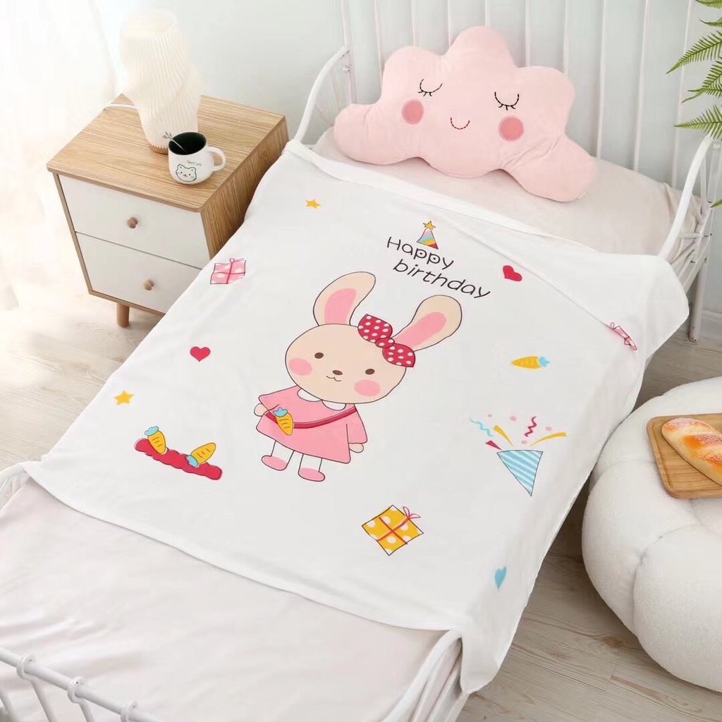 Chăn lụa coton cao cấp siêu mềm cho bé nằm điều hòa -Chăn hè thu cho bé