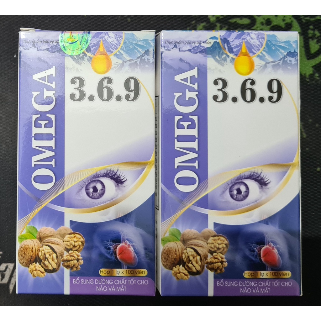 Omega 369 (Hộp 100 viên) - Bổ sung dưỡng chất tốt cho não và mắt, hỗ trợ làm giảm mỏi mắt, khô mắt