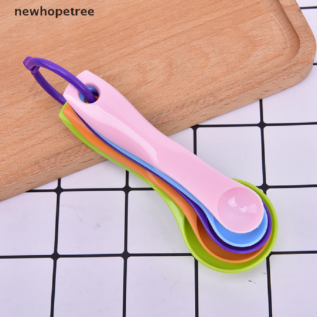 Bộ 5 Muỗng Đo Lường Làm Bánh Bằng Nhựa Nhiều Màu Sắc