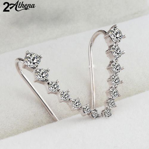 Khuyên vành tai đính đá Zircon thời trang cho nữ