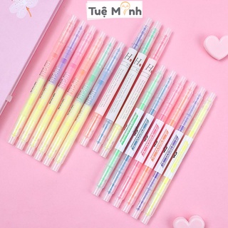Bút highlight 2 đầu đánh dấu, bút nhớ màu Pastel HI02