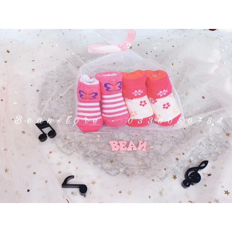 [ Hàng Mới Về ] Set 2 vớ túi lưới bé 0-6M