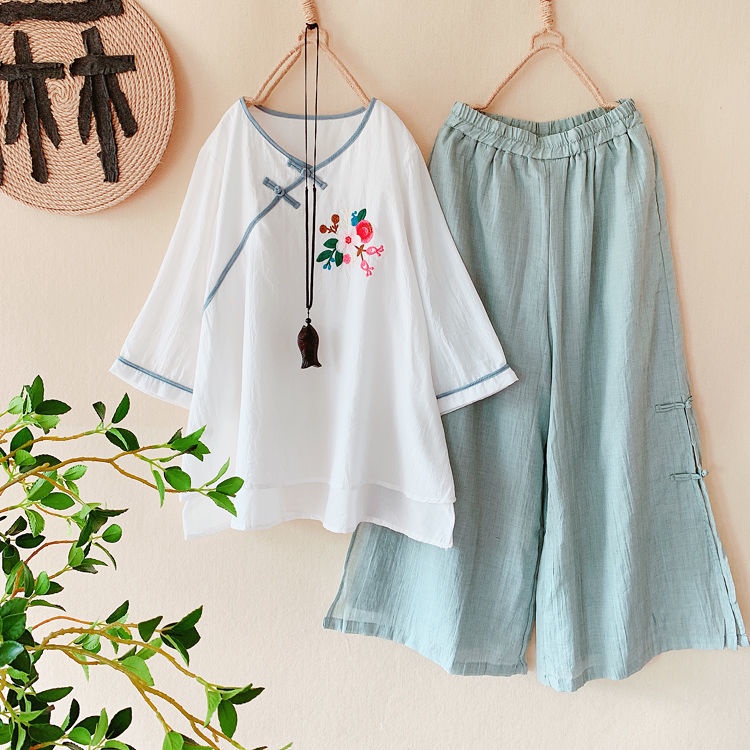 Hàng Mới Về Mới Set Áo Thun Dài Tay + Quần Dài Ống Rộng 22 Màu Thời Trang Nữ