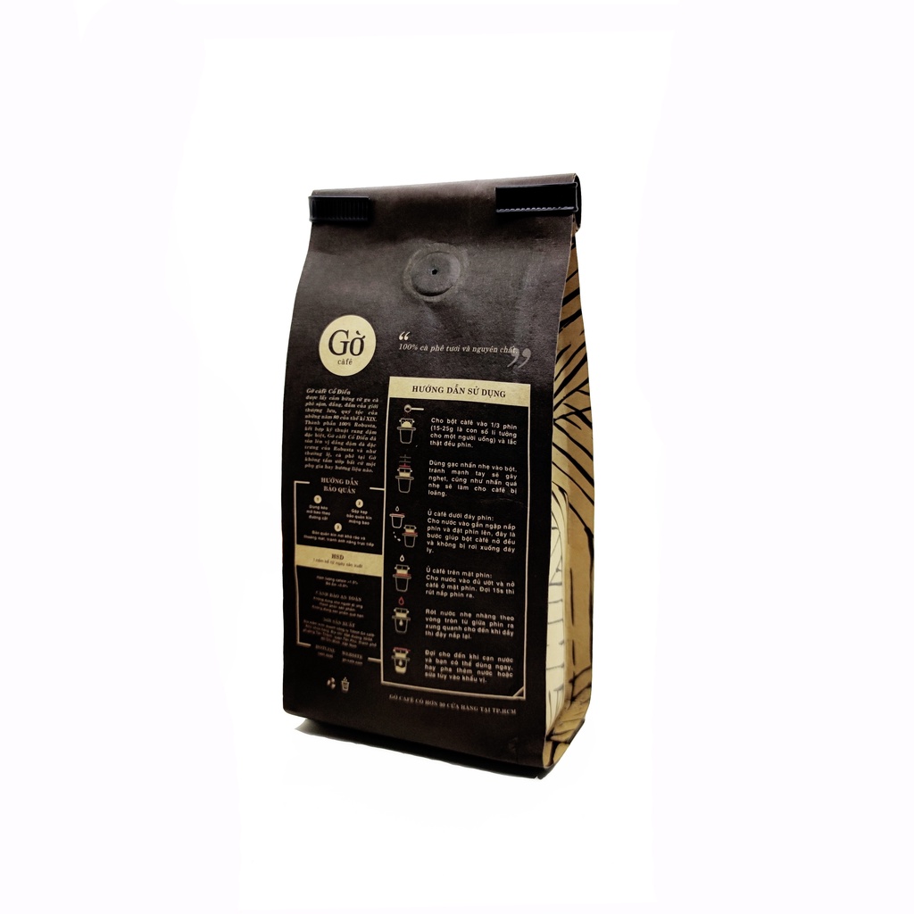 250GR- Gu CỔ ĐIỂN (đắng mạnh)- Cà phê bột rang xay nguyên chất Robusta rang đậm - Gờ cafe