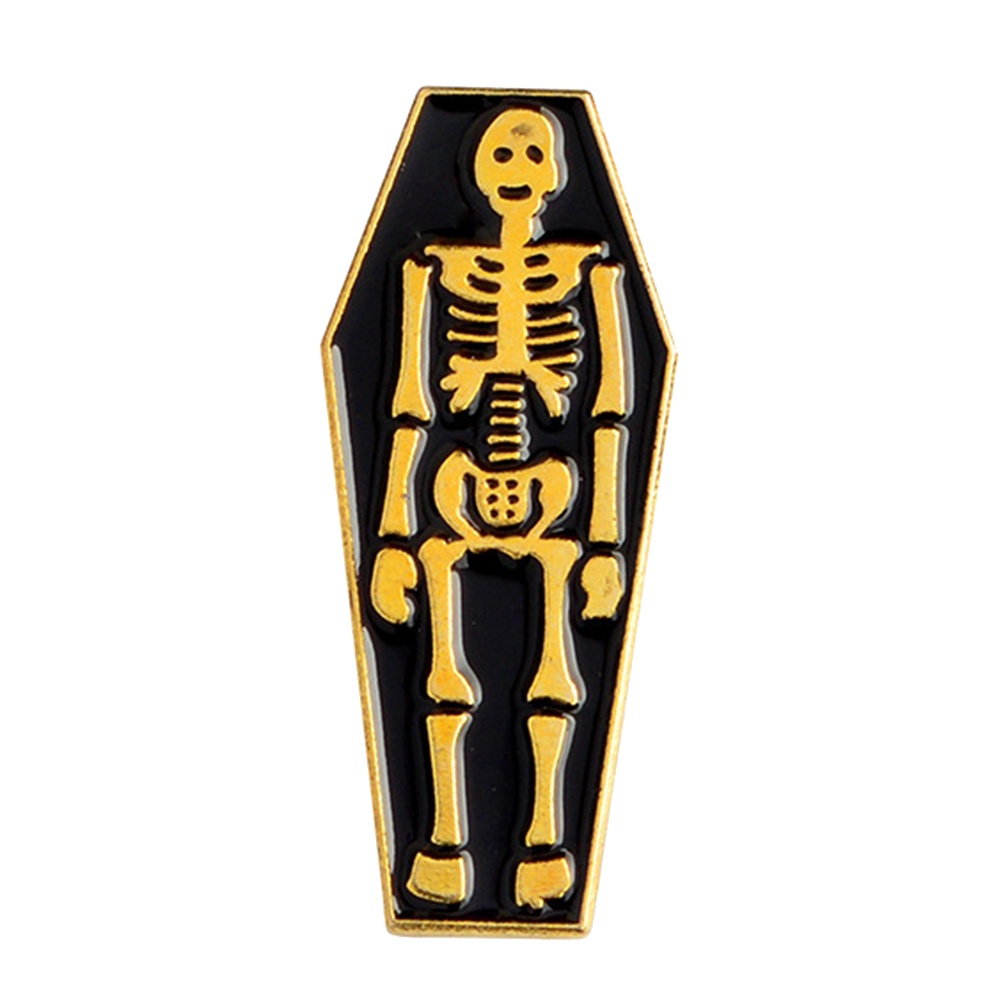 Ghim cài hình bộ xương/bia mộ chủ đề Halloween độc đáo