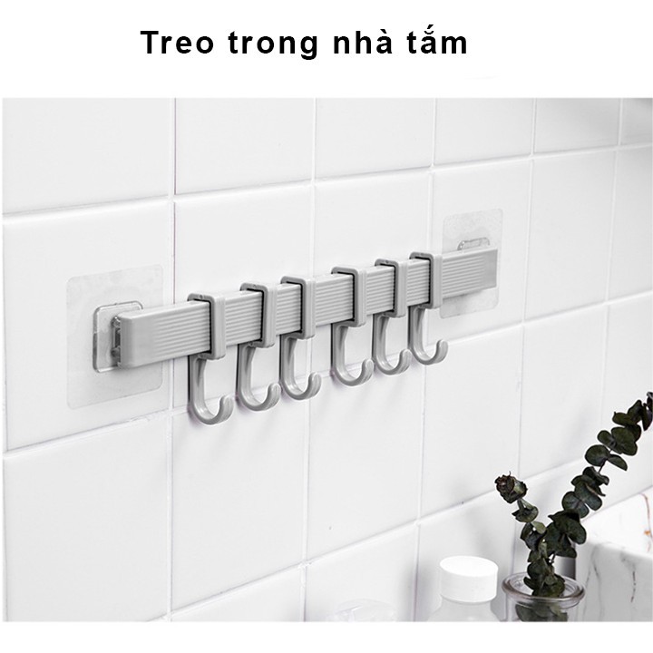 Combo 3 bộ móc treo dán tường nhà tắm nhà bếp 6 móc di động siêu chắc không khoan đục