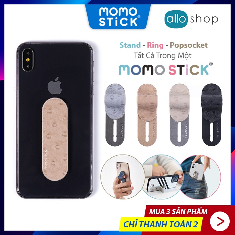 PopSocket Điện Thoại MOMOSTICK Ostrich Series, Giá Đỡ iPhone Momo Stick Đa Năng Ring &amp; Stand - Chính Hãng Hàn Quốc