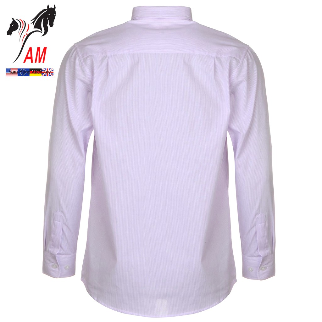 Áo Sơ Mi Nam Dài Tay Pierre Cardin Long Sleeve Shirt Mens Cao Cấp (Màu Pink Sọc Caro -UK )