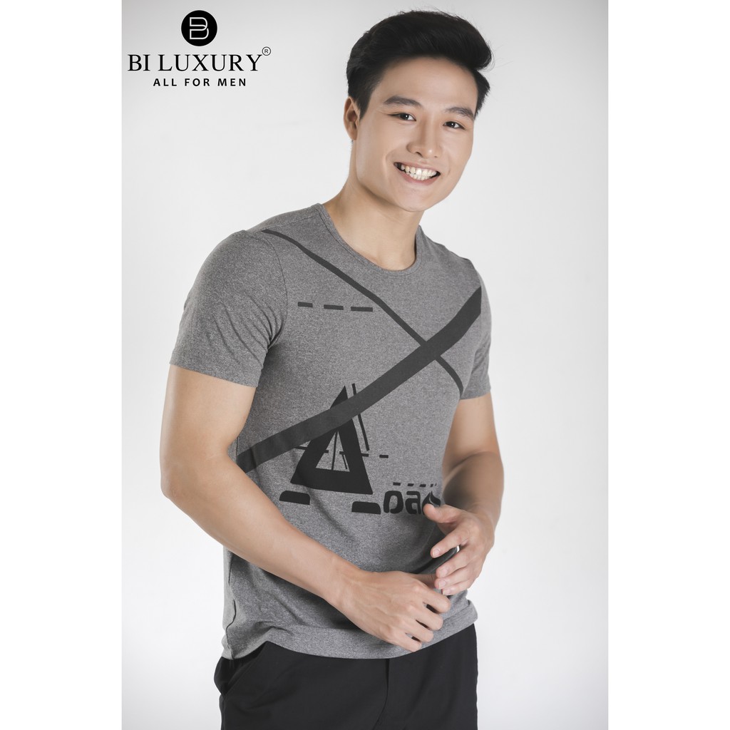 Áo phông họa tiết nam BILUXURY màu ghi sáng - APKH063GHS | BigBuy360 - bigbuy360.vn