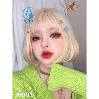 Tóc Giả Nguyên Đầu Màu Vàng Tây Cúp nhẹ