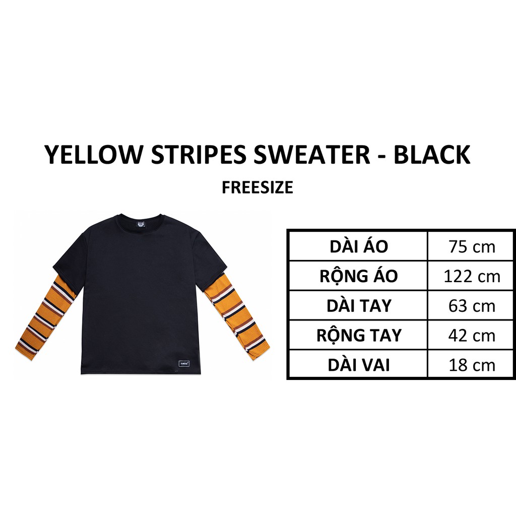 Áo ZOMBIE® Yellow Stripes Sweater - Black