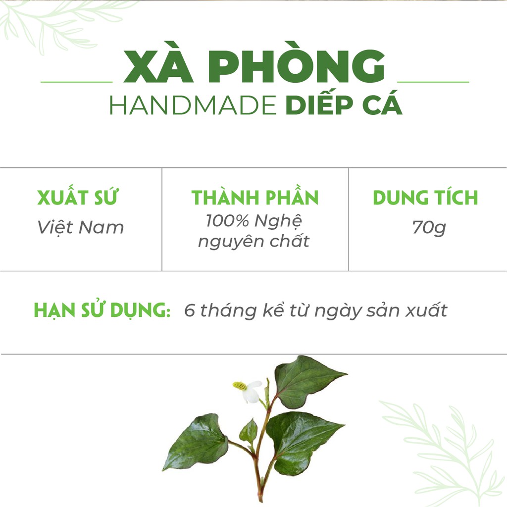 Xà bông cục diếp cá, sả chanh sạch mụn PK cao cấp - 75g