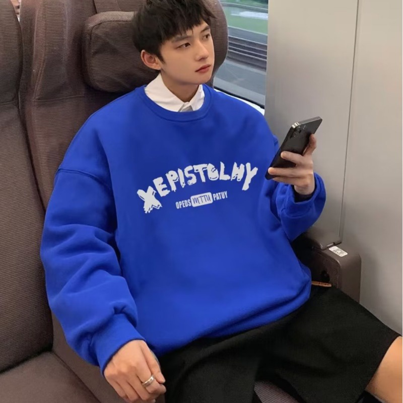 Áo Sweater Cổ Tròn Dáng Rộng In Chữ Thời Trang Cho Nam Và Nữ Size M-5XL