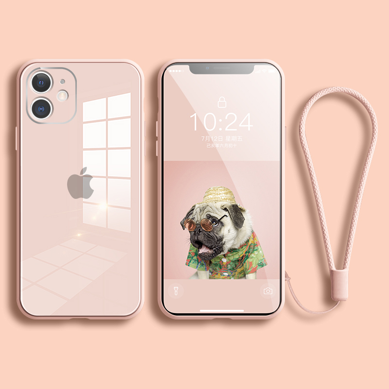 Ốp điện thoại kính silicone lỏng cứng 9H chống sốc bảo vệ camera cho IPhone 11 Pro Max 6 6s 7 8 Plus | BigBuy360 - bigbuy360.vn