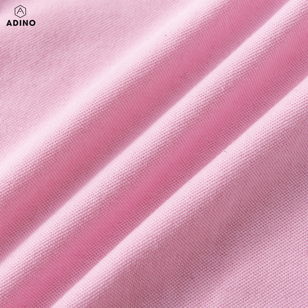 Áo polo nữ ADINO màu hồng phối viền chìm vải cotton co giãn dáng slimfit trẻ trung APN03 | WebRaoVat - webraovat.net.vn