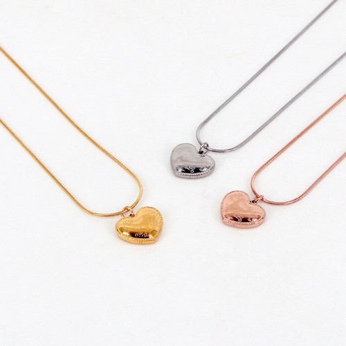 Dây Chuyền Sợi Mì Trái Tim Titan Ko Đen TT 3434