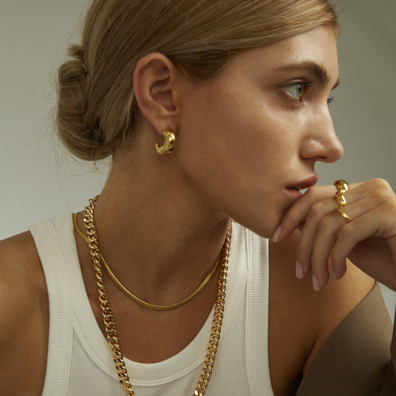 Khuyên tai tròn VNOX bằng thép không gỉ thời trang