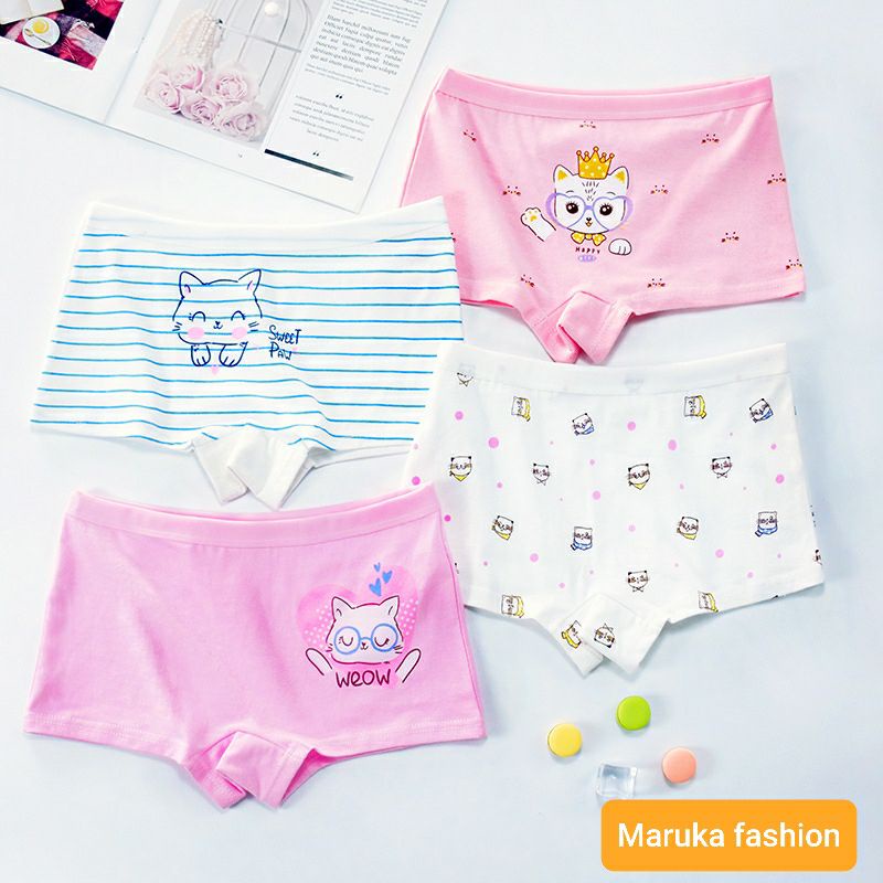 COMBO 4 Quần chíp đùi cotton cho bé gái xinh cực xinh☆☆MARUKA FASHION