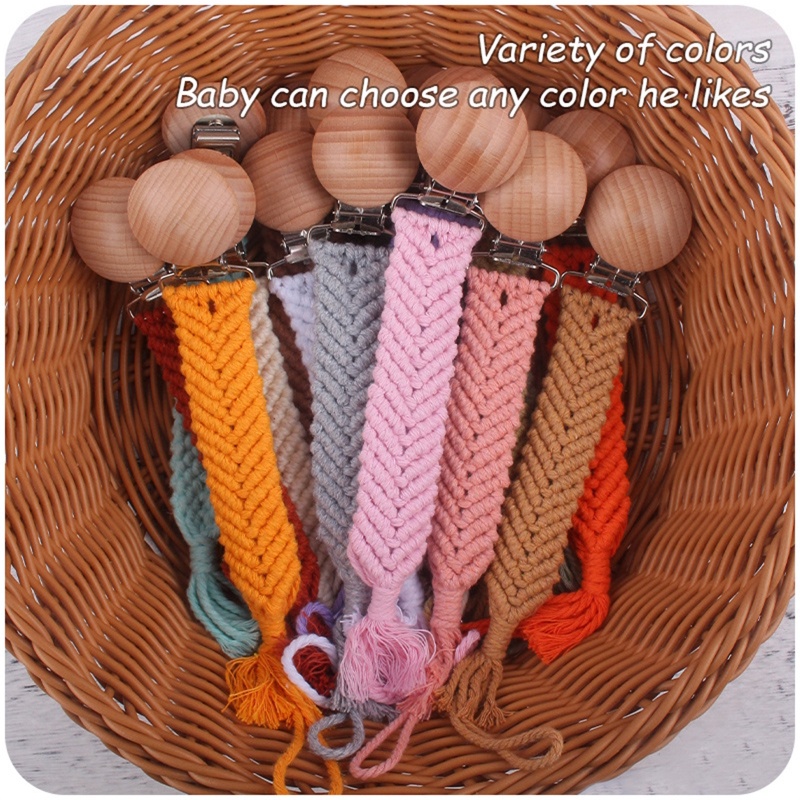 Giá Đỡ Núm Vú Giả Bằng Cotton Phối Dây Xích Cho Bé Sơ Sinh Mọc Răng