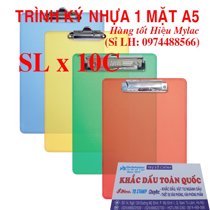 [SL x 10c] Bìa trình ký nhựa A5 màu (Hàng tốt)