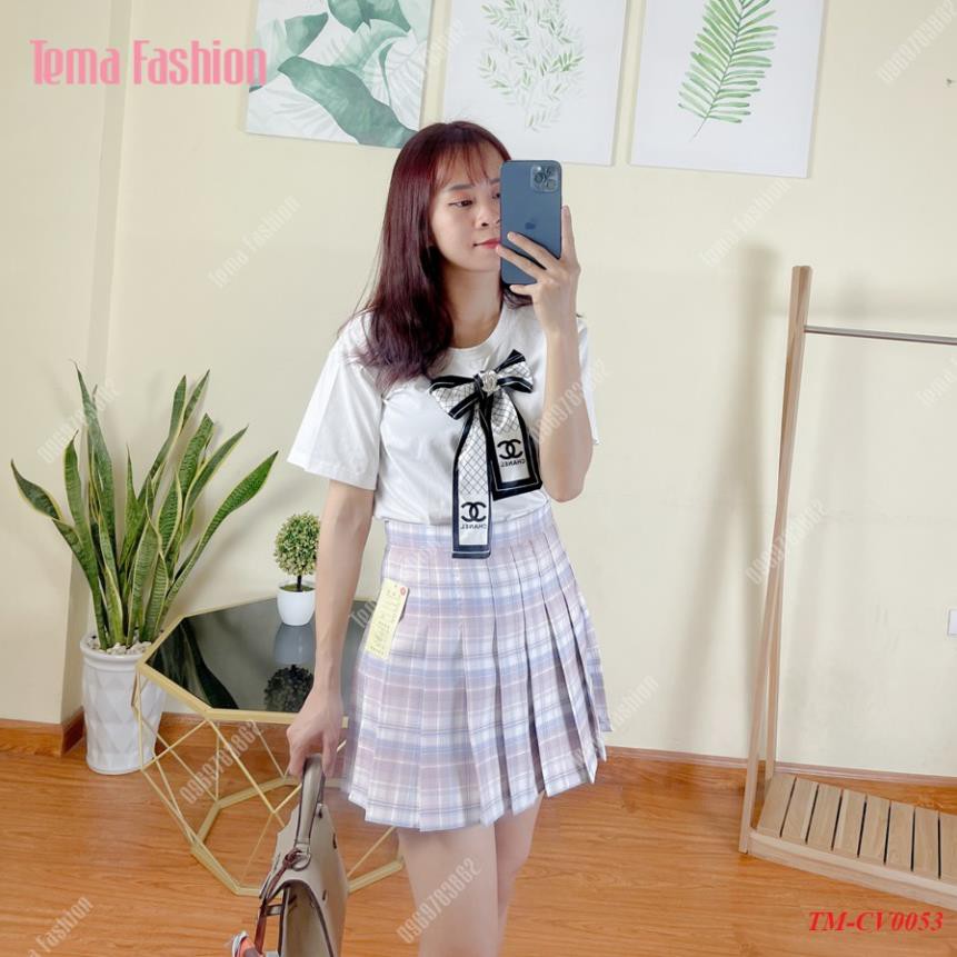 Chân váy tennis nữ The Mei 1992 - Chân váy ngắn xếp ly kẻ caro cáo cấp nhiều màu lưng cao siêu xinh | BigBuy360 - bigbuy360.vn