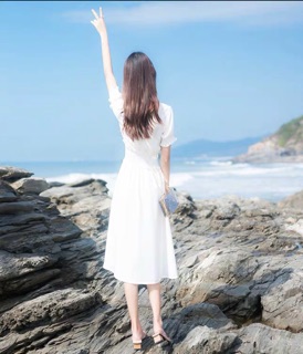 ( Sẵn ) Váy retro Pháp phong cách mùa hè 2019