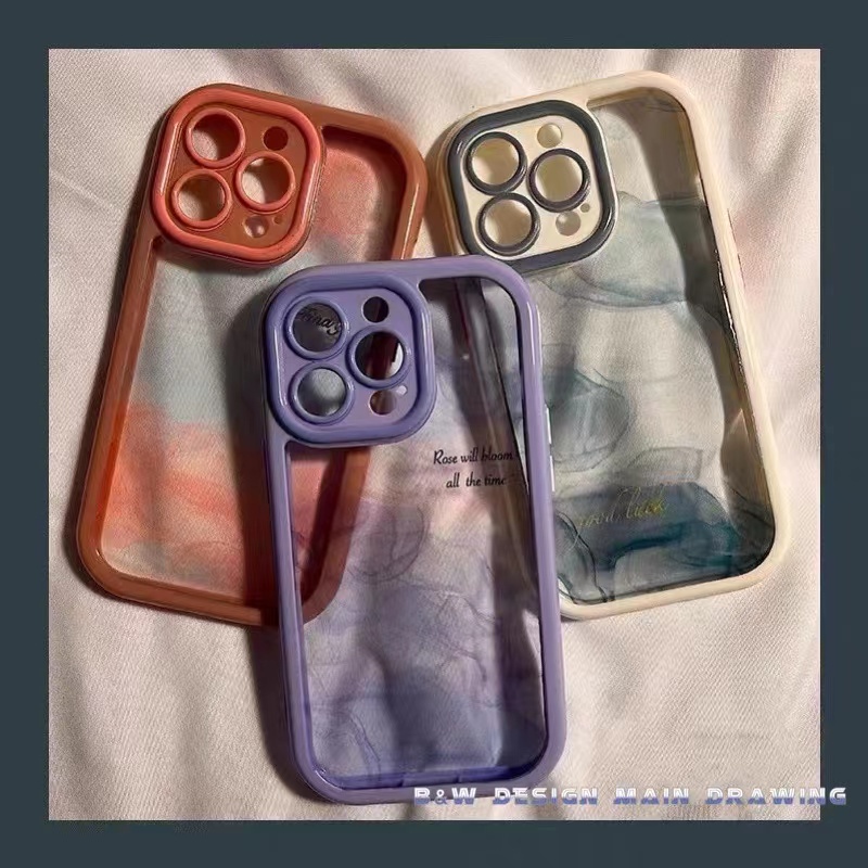 Ốp Điện Thoại Acrylic Trong Suốt Chống Sốc 2 Trong 1 Cho iPhone 13 12 11 Pro MAX IX XS MAX XR