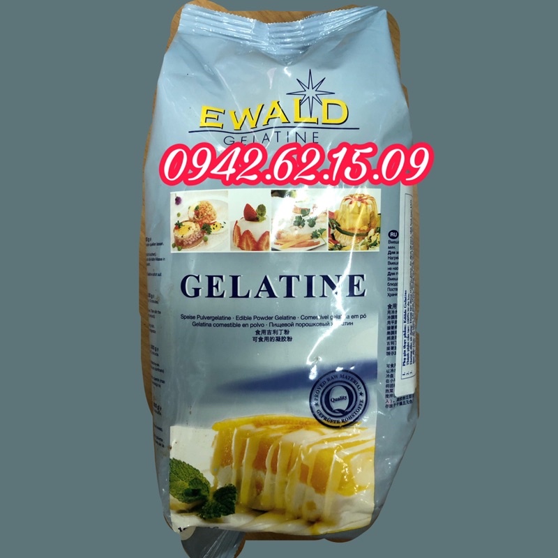 Bột Gelatin Eward của Đức gói 1 kg [Date 2026]
