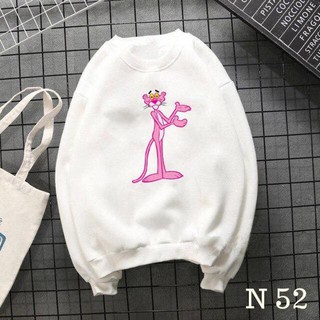 ÁO NỈ IN HÌNH CHÚ BÁO HỒNG